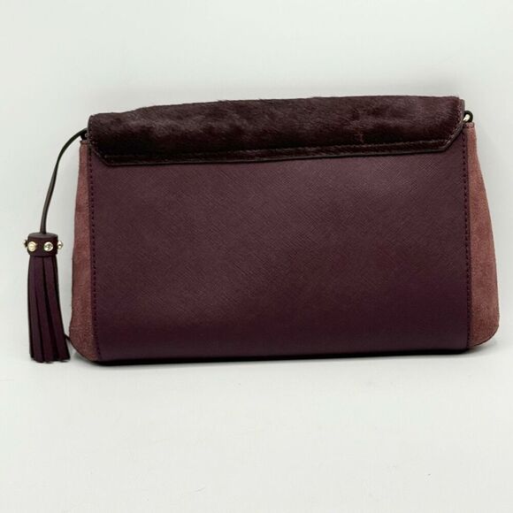 Kate Spade Laurel Way Haircalf Deep Plum Leather Shoulder Crossbody Bag NWOT - Picture 2 of 11